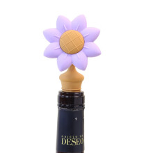 (Purple Sunflower)Silicone Cowboy Hat Wine Seal With Patented Design For Gift And Home Bar Accessories