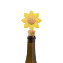 (Yellow Sunflower)Chapeau de cowboy silicone sceau à vin avec design breveté pour cadeau et maison accessoires bar