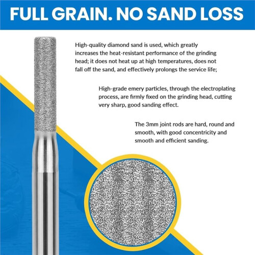 30PCS Diamond Drill Bits Set 1mm 2mm 3mm, 1/8" Shank for  Coated Grinding Bit Rotary Tools Accessories 2