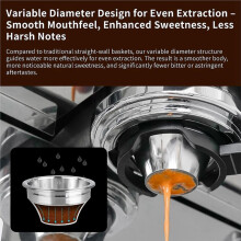 58mm Variable Diameter Espresso Basket 58-35mm Step-Down Design 14g Fits 58mm Bottomless Portafilter