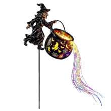 Halloween Witch Light LED Flowing Witch Flowing Light Colorful Halloween Porch Decor Holiday Party Haunted House Farm