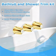 39619 3 Handle Shower Knob Replacement Kit,for Pfister Verve Polished Gold, 3 Knob Valve Set (12H-2H/2C/18D)