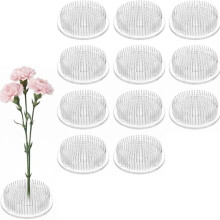 12pcs Plastic Vase, Transparent Vase, Round Flower Arrangement Tool,Floral Arrangement Tools