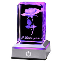 Lámpara de Noche de Cristal Rosa: un Regalo Navideño Perfecto para Tu Esposa o Madre, y una Lámpara Decorativa para Cumpleaños