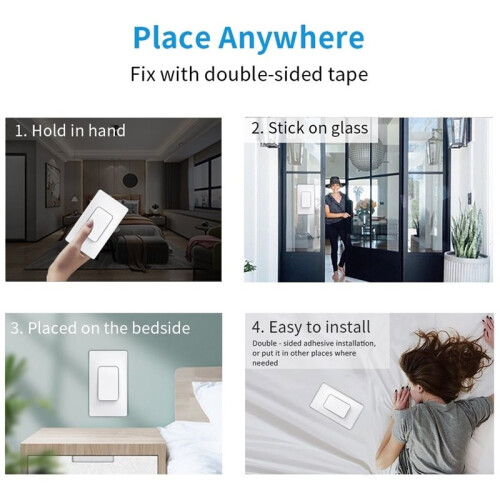 Wireless Self-Powered Without Battery Electr RF 433mhz US Remote Control  Kinetic 1-Gang  Light