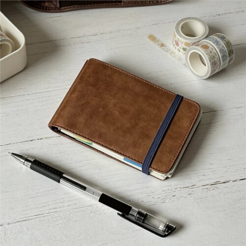 3Holes Loose Leaf Binding  Pocket Notebook with 60Sheets Iine Inner Page Stationery Notebook Red