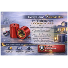 Keyless HVAC Locking Cap, 1/4-Inch A/C Valve Locking Cap for R410A/R22 Refrigerant Service