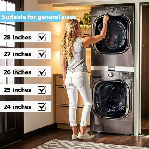 Adjustable Washer and Dryer Stacking Stand-Non-Slip Stacking Support Rack, Helps Save Space in the Laundry Room 2