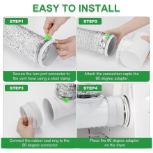 Upgraded 90 Degree Dryer Vent Elbow Kit for 4 Inch Dryer Duct Vent Hose. Dryer Vent Duct Connector Tight-Fit