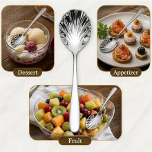 2 Pack 9 Inch Large Shell Serving Spoons, Stainless Steel Spoons for Buffet