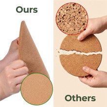 10PCS Cork Trivets for Hot Dishes, Pots and Pans, Thick Heat-Tolerant Coasters and Placemats