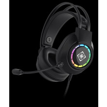 Casque stéréo de jeu Deltaco DH220, USB, RGB - noir