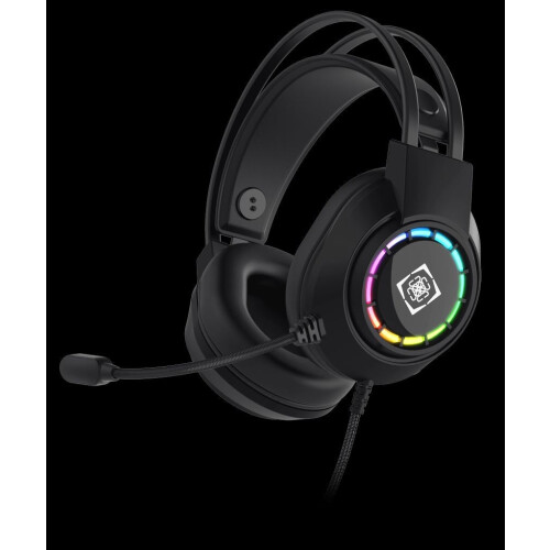 Casque stéréo de jeu Deltaco DH220, USB, RGB - noir