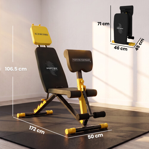 SPORTNOW Adjustable Weight Bench with 6 Backrest Positions, Leg Extension 2