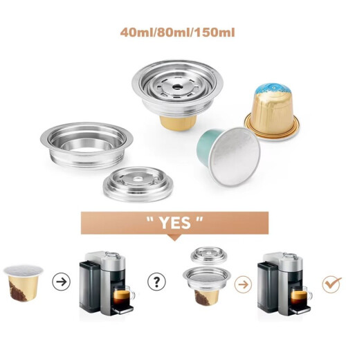 Reusable Capsule Adapter for Vertuo Next  Machine Coffee Capsule Pods Refillable Coffee Filter Holder 80ML 2