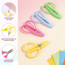 Scissors 24 Pack with Covers for Sewing Embroidery Crafts Metal Blades, for Sewing Embroidery Crochet Knitting DIY