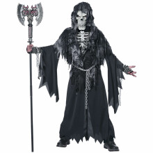 (Large (10-12), Black) Evil Unchained Grim Reaper Horror Skeleton Monster Halloween Boys Costume