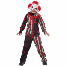 (Large (10-12), Red) Killer Carnival Clown Horror Psycho Halloween Child Boys Costume