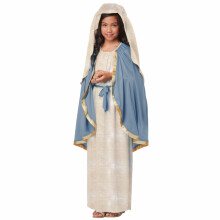 (Large (10-12), Beige) The Virgin Mary Christmas Easter Good Friday Religious Biblical Girls Costume