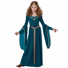 (Medium (8-10), Blue) Medieval Princess Lady Guinevere Renaissance Blue Girls Costume