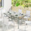 Outsunny Outsunny Garden Dining Table with Steel Frame and Slatted Top, Light Grey 1