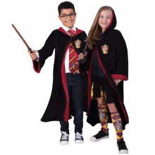 (Size 6-8, Black) Gryffindor Harry Potter Movie Book Week Child Unisex Boys Girls Costume Robe