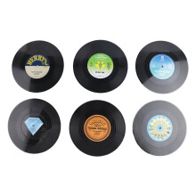 Creatieve Onderzetters Set van 6 Vintage CD Onderzetters Vinylplaten voor Muziekliefhebbers, Housewarming Gastvrouw Geschenken Stijl 2