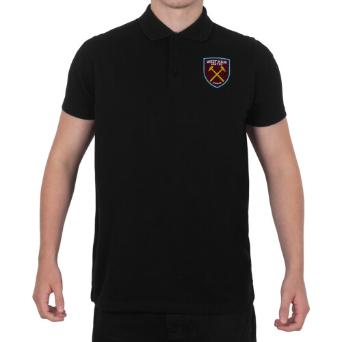West Ham United FC Official Football Gift Mens Crest Polo Shirt Black XL