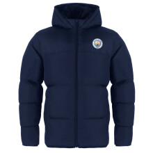 Manchester City Boys Quilted Jacket Hooded Coat Official Navy 10-11 Years