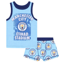 Manchester City FC Official Football Boys Boxer Shorts & Vest Set 4-5 Years