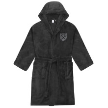 West Ham United FC Official Gift Mens Fleece Dressing Gown Robe Grey XXL