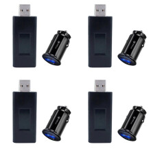 4X USB Powered GPS OUT Plug and with Car Charger 12-24V Adapter Accessory