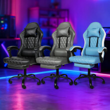 (Blue) Levede Office Chair Gaming Racing Recliner