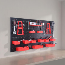 Stalen wandgemonteerde gereedschapsorganizer met prikbord