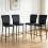 (BLACK-PU, 4pcs) Bar Stools Counter Chairs Kitchen Island Dining Room 1