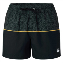 (L, Black) Quiksilver Mens Geometric Star Swim Shorts