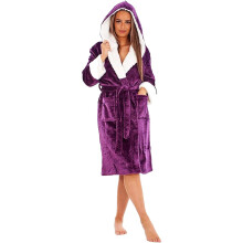 (8-10 UK, Purple) Keanu Womens/Ladies Shimmer Sherpa Fleece Dressing Gown