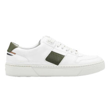 (6 UK, White) Boss Mens Gary Logo Leather Tennis Trainers