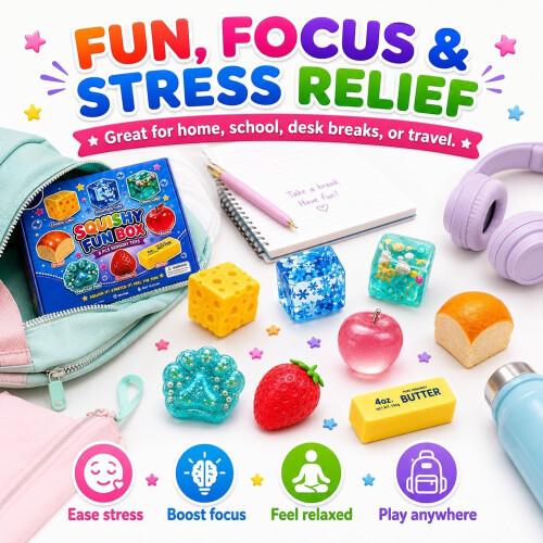 8PCS Squishy Box Mystery Fun Set Pack 1