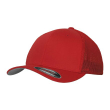 (S-M, Red) Flexfit Unisex Adult Mesh Trucker Cap