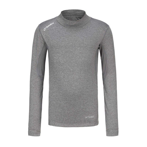 (5-6 Years, Grey) Sondico Childrens/Kids Mock Neck Base Layer Top