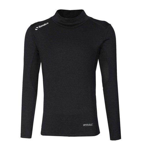 (13 Years, Black) Sondico Childrens/Kids Mock Neck Base Layer Top