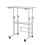 Living And Home 60x40cm Rolling Mobile Side Table Laptop Desk w/ Middle Shelf, White Maple Tabletop, 60-90cm Height Adjustable 2