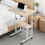 Living And Home 60x40cm Rolling Mobile Side Table Laptop Desk w/ Middle Shelf, White Maple Tabletop, 60-90cm Height Adjustable 3