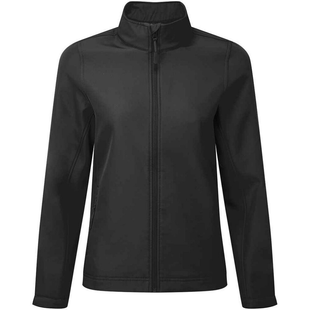 Premier Womens/Ladies Windchecker Soft Shell Jacket (Black) - Size Small - Image 2