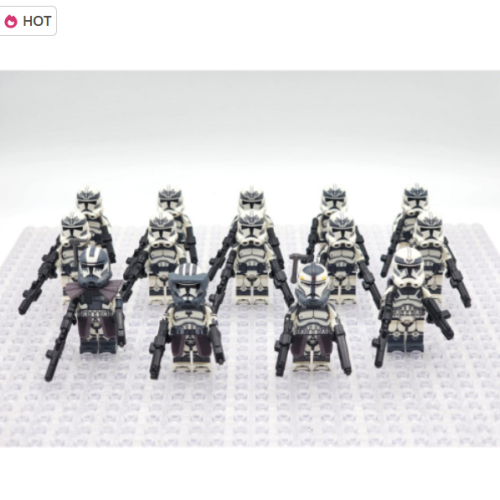 Star Wars 104th Phase 2 Wolfpack Commander Wolffe Clone Troopers 12pcs Minifigures Set