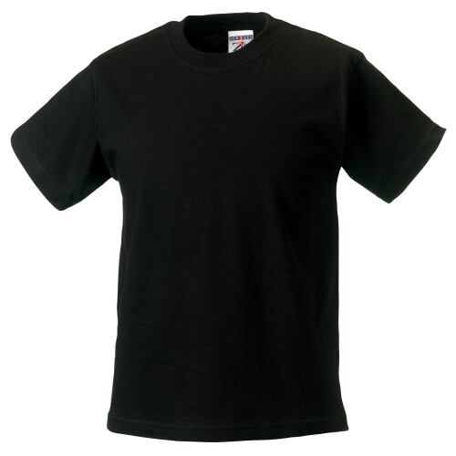 (11-12, Black) Jerzees Schoolgear Childrens Classic Plain T-Shirt