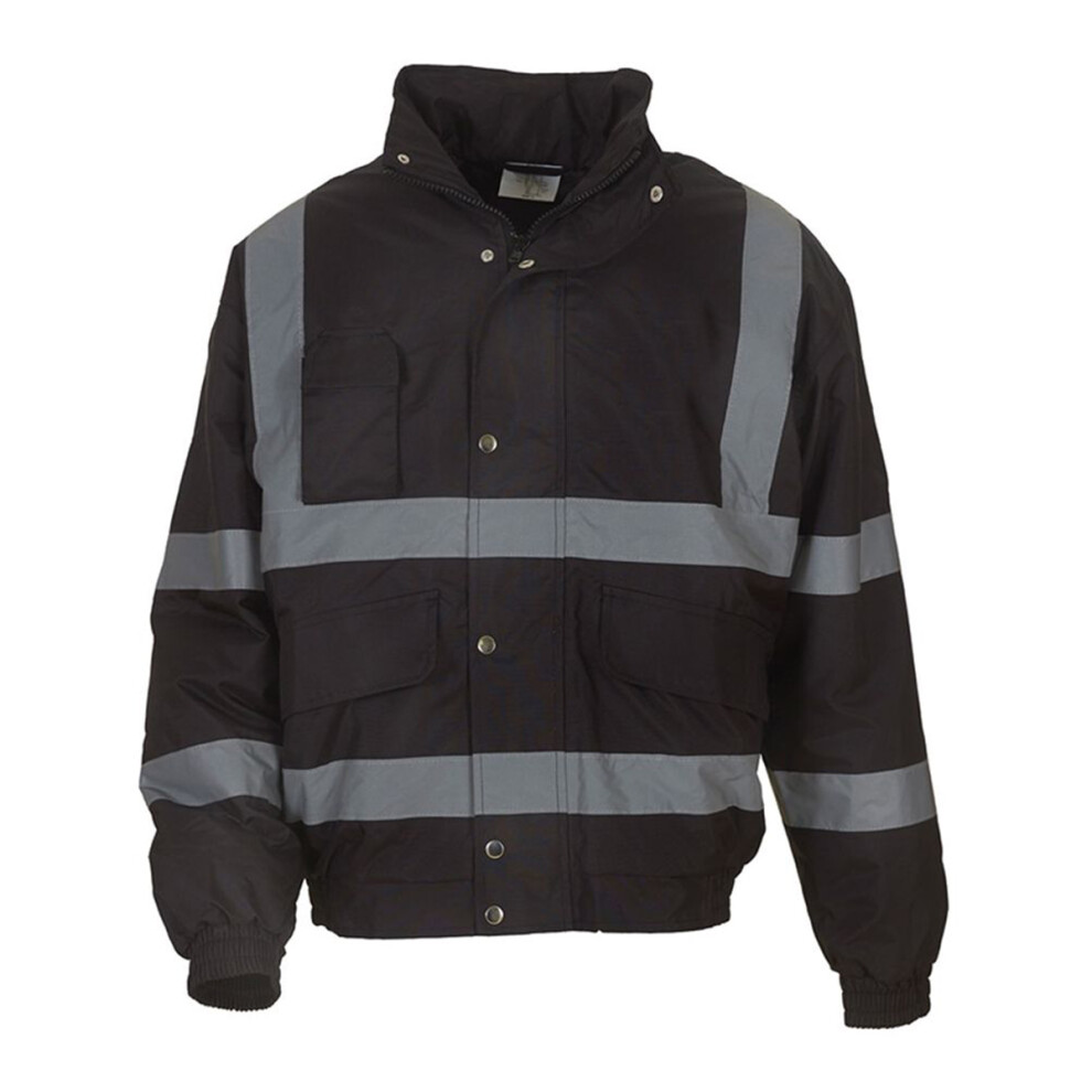 (Xl, Black) Yoko Mens Hi-Vis Bomber Jacket (Pack Of 2) 5059269134181