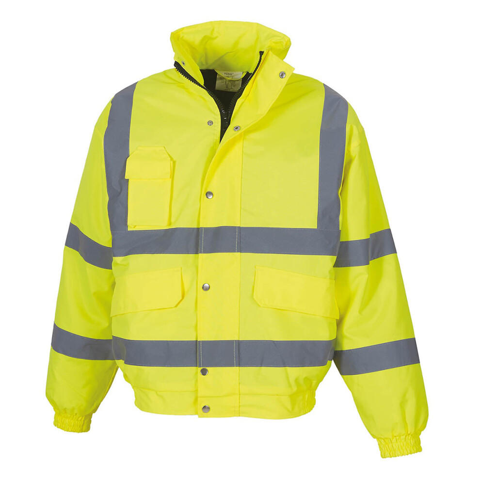 (Xl, Hi-Vis Yellow) Yoko Mens Hi-Vis Bomber Jacket (Pack Of 2) 5059269134204