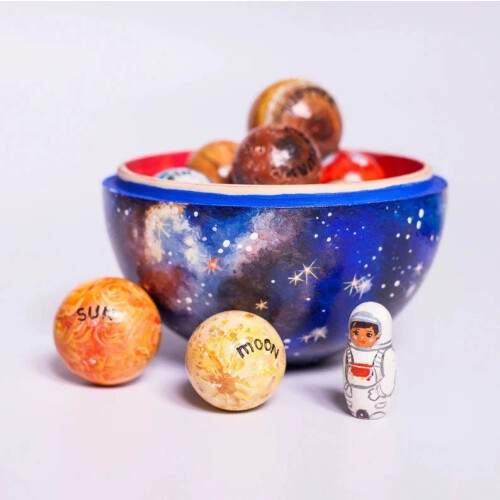 Wooden Solar System Cosmos Learning Game Toy Educational Model Home Office Decoration 1